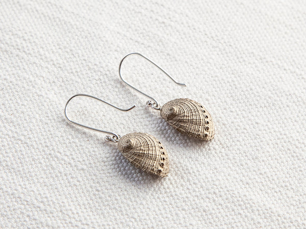 Brass Perlemoen shell earrings