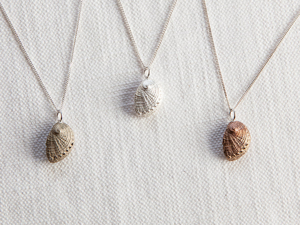 Brass Perlemoen shell pendants