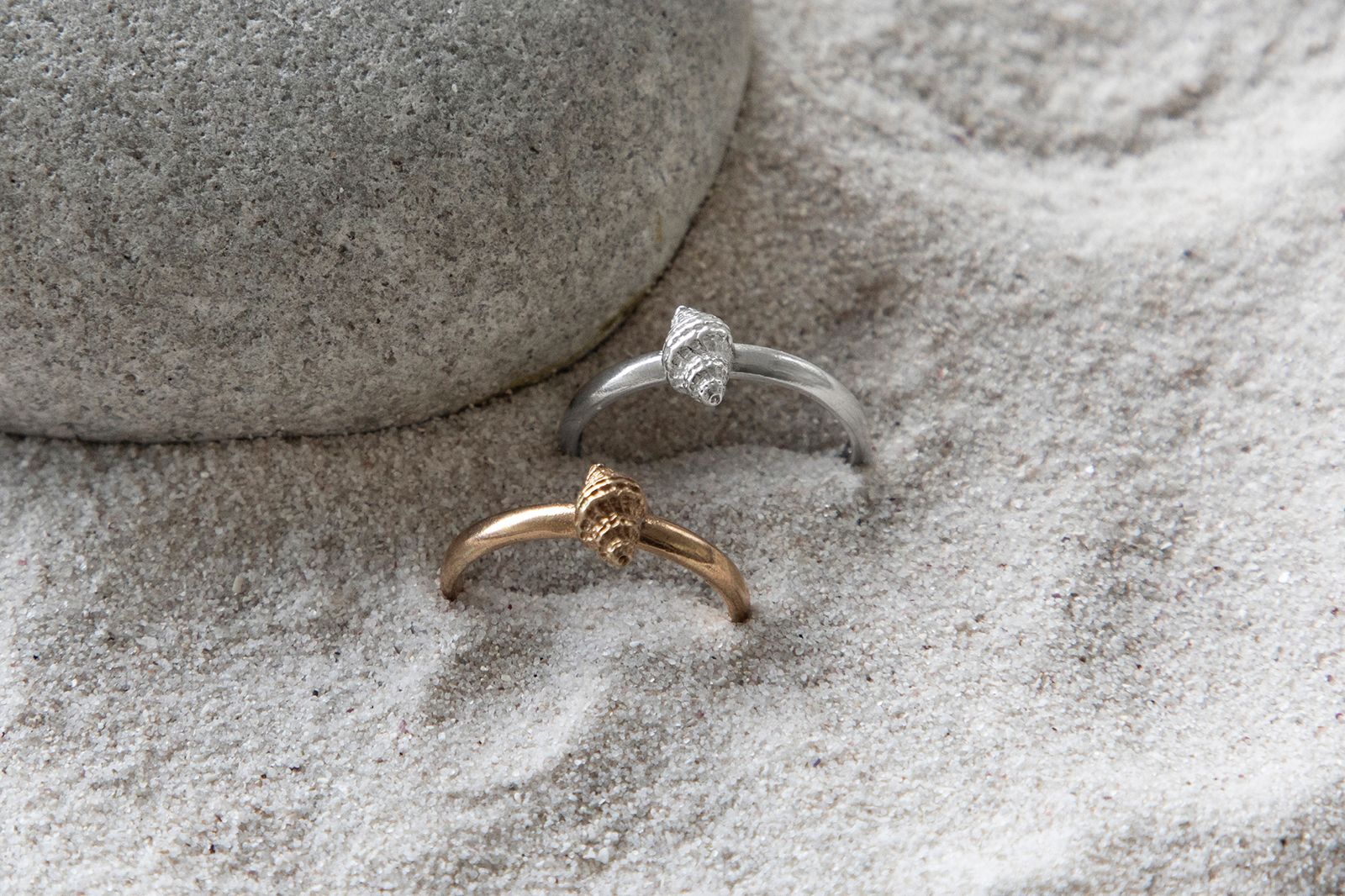 Tiny Papery burnupena shell Stacking rings