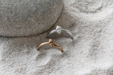 Tiny Papery burnupena shell Stacking rings
