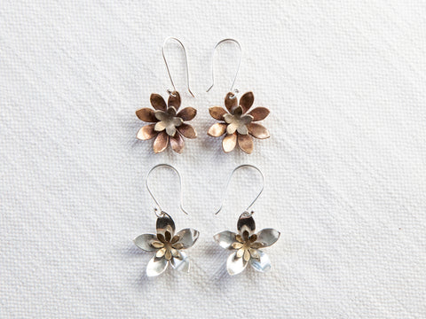 Large flower earrings